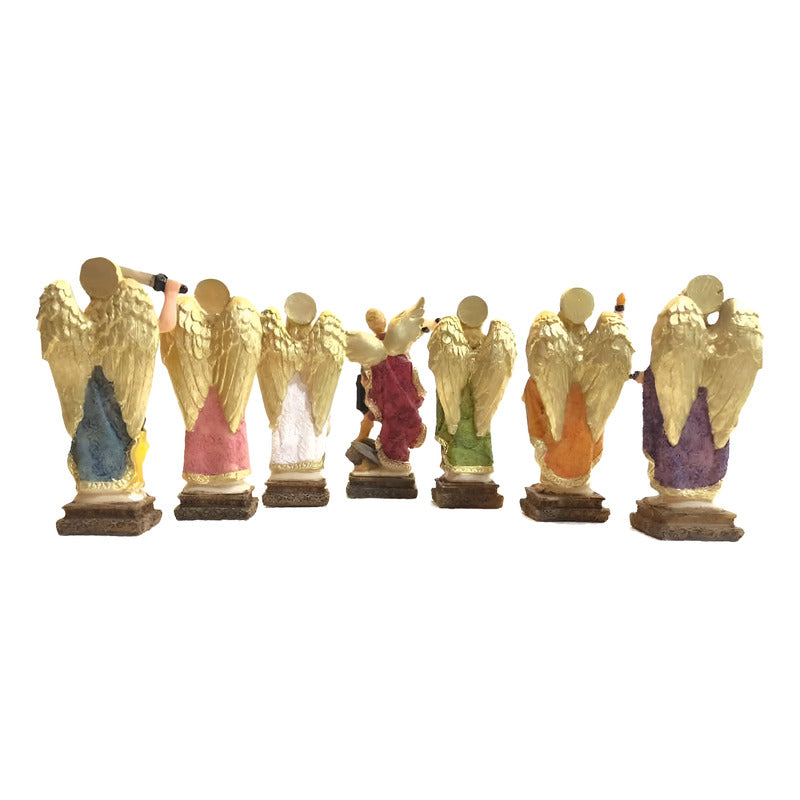 Juego 7 Arcangeles Figura Resina San Miguel, Jofiel, Chamue