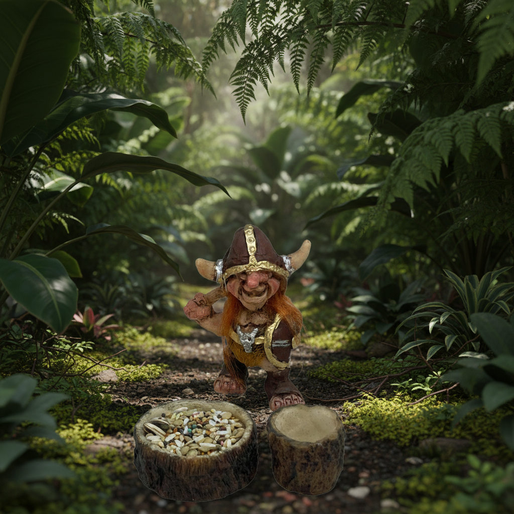 Troll Vikingo Protector Del Dinero 11 Cm Figura De Resina Cafe Dorado