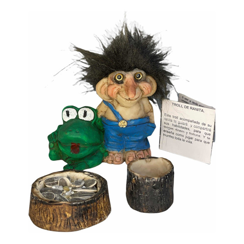 Trollfrosch, 9 cm hoch, + Futterspender + Samen + Karten