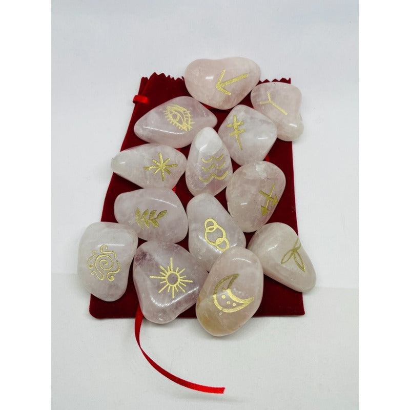 Witch Runes Gypsy Quartz Stones 13 Pieces.