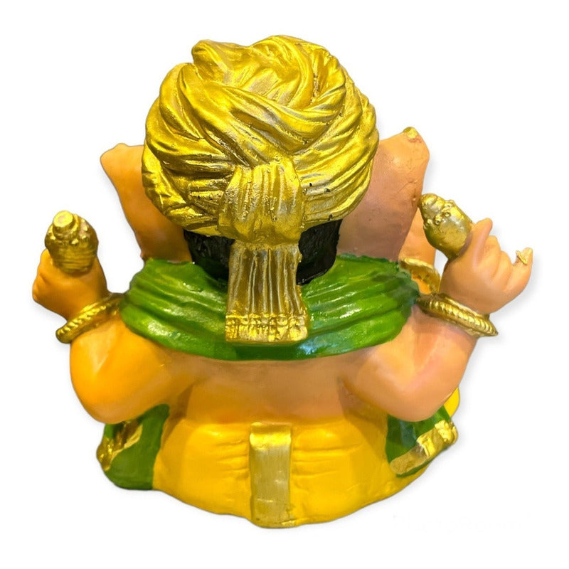 Ganesh Turban Resin Sculpture Handmade 15.5x17x13cm