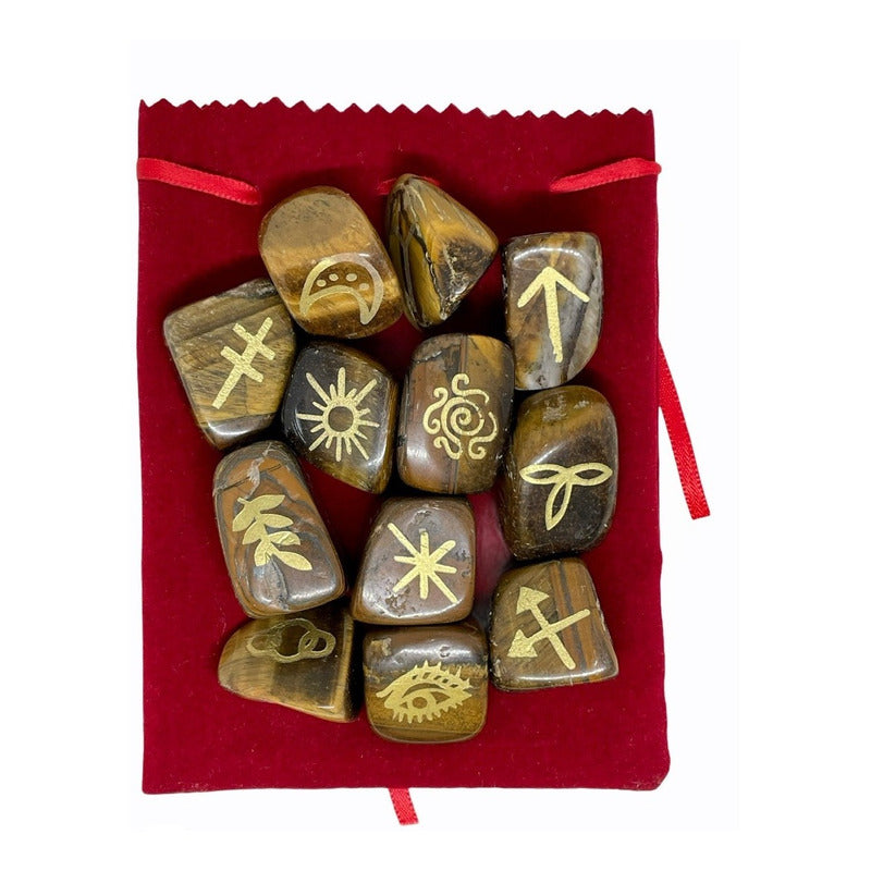 Witch Runes Gypsy Quartz Stones 13 Pieces.