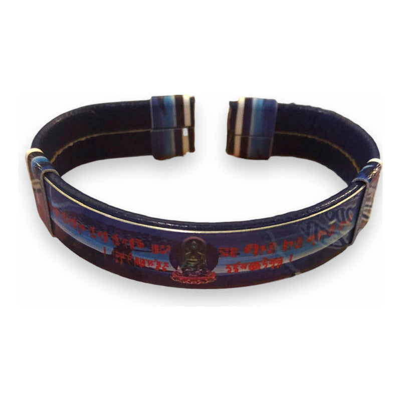 Blue Buddha Leather Bracelet with Sublimation