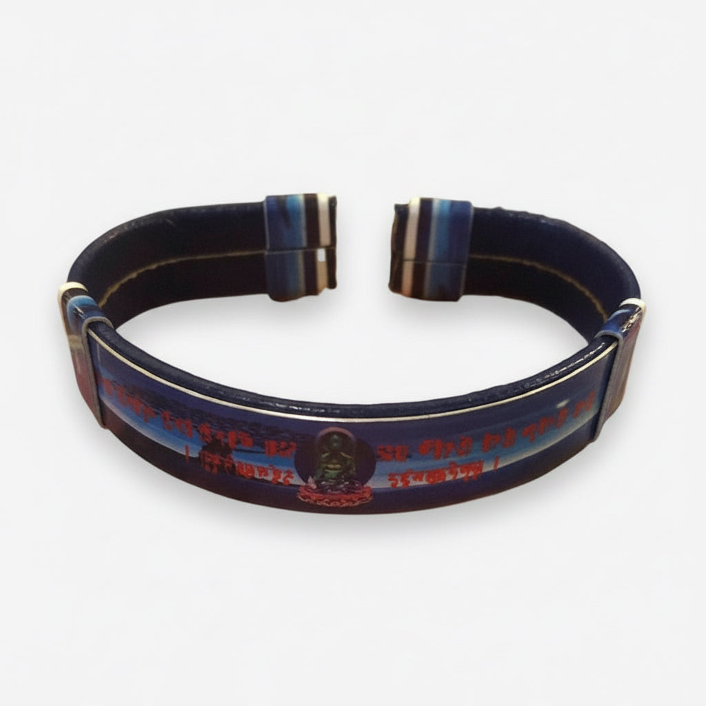 Blue Buddha Leather Bracelet with Sublimation