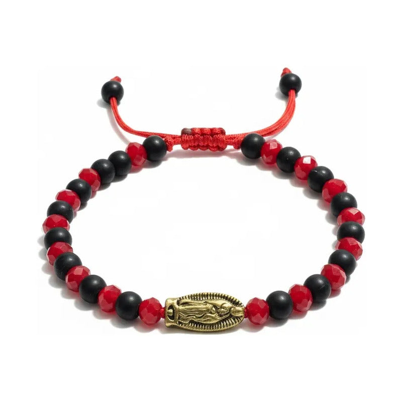 Pulsera Virgen De Guadalupe O San Judas Hilo Rojo Ajustable Virgen 7 Cm