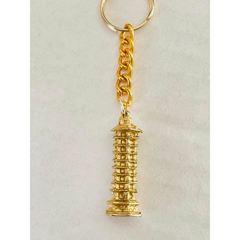 Feng Shui Pagoda Metal Keychain