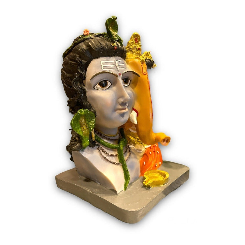 Ganesh Shiva Parvati Familia Sagrada Figura De Resina 21.5cm