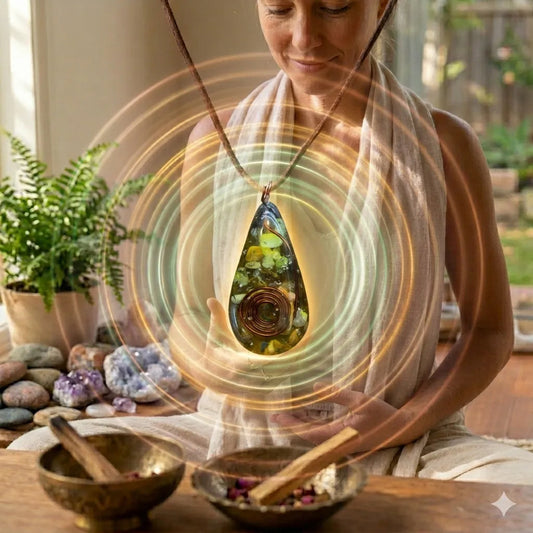 Orgonita Dije En Forma De Gota 5 Cm De Altura. Amarillo