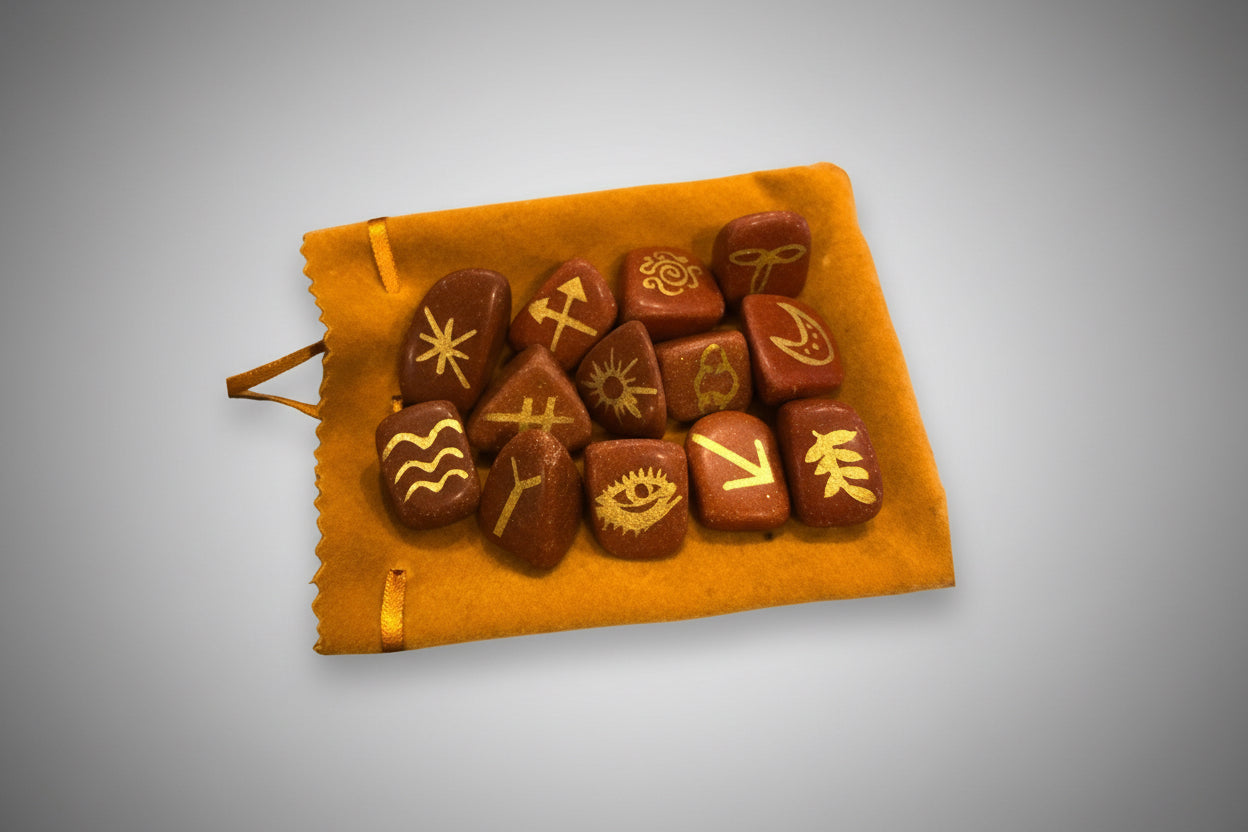 Runas Brujas Piedras De Gitana En Cuarzo 13 Piezas.