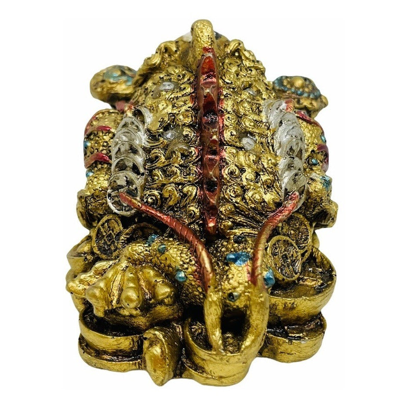 Frog of Luck and Abundance with Ru Yi Resin