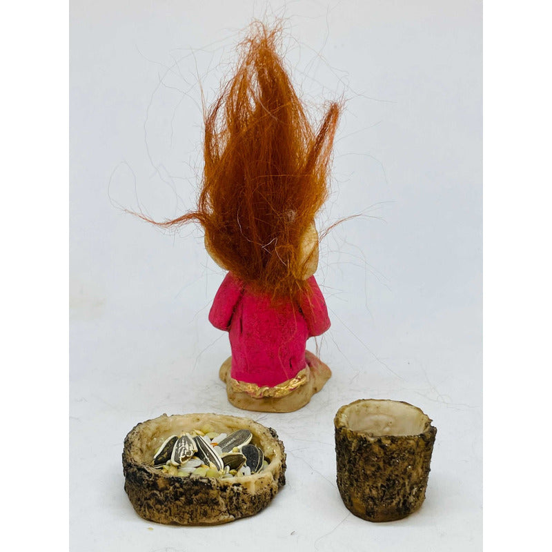 Troll Fertilidad + Comedero 9 Cm Figura De Resina Nacional.