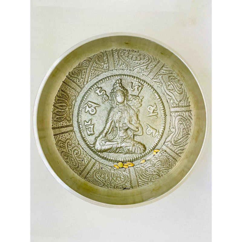 Cuenco Tibetano 105 Mm 7 Metales Niquel Brillante Indu.