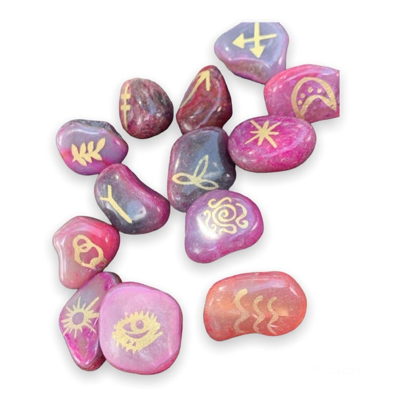 Witch Runes Gypsy Quartz Stones 13 Pieces.