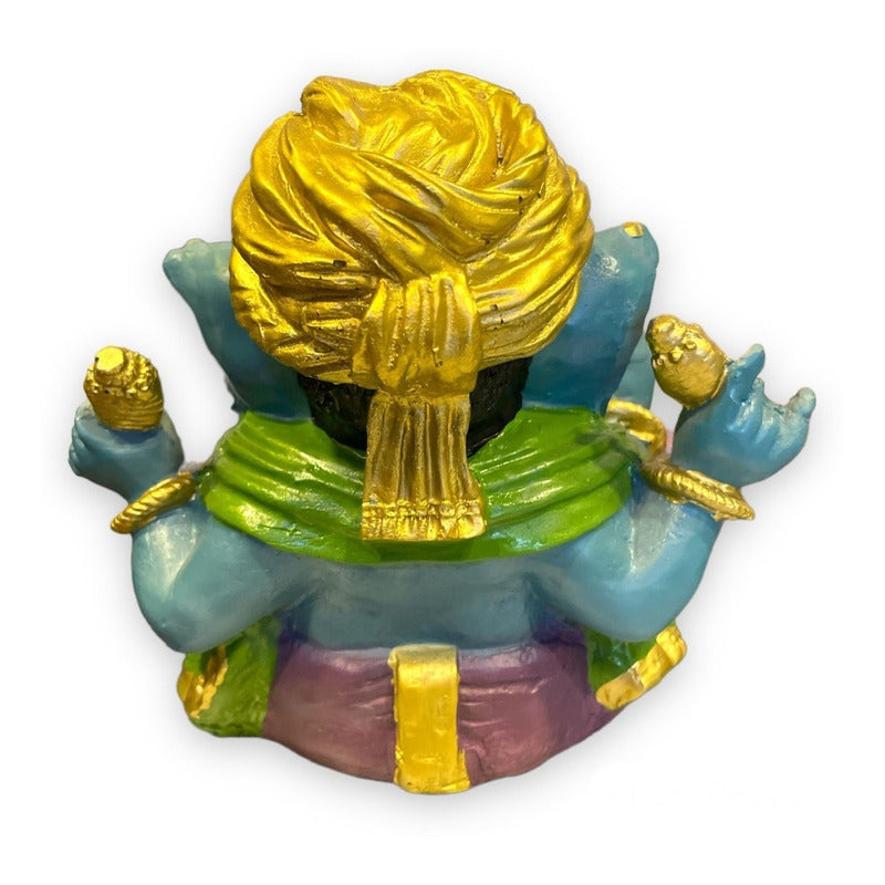 Ganesh Turban Resin Sculpture Handmade 15.5x17x13cm