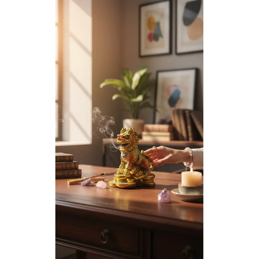 Figura Chillin Feng Shui Dorada 10cm Abundancia Riqueza Dorado