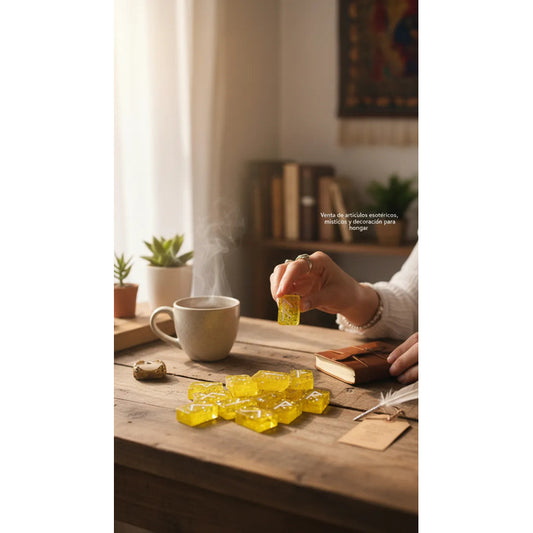 Runas Celtas En Resina Pintadas A Mano 25 Piezas Ahumado Yellow