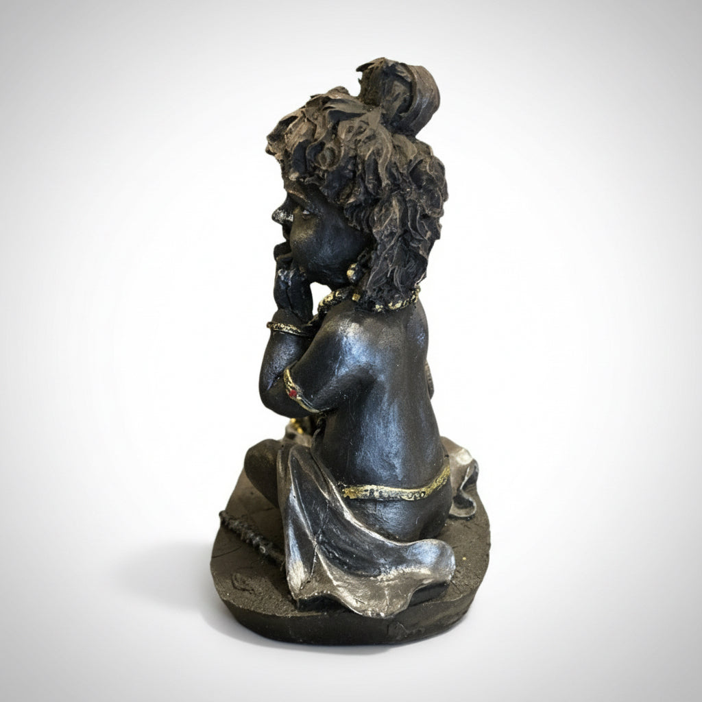 Krishna Bebe Figura Resina Nacional Fondo Negro by HEREJE