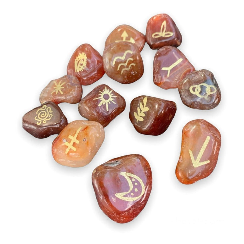 Witch Runes Gypsy Quartz Stones 13 Pieces.