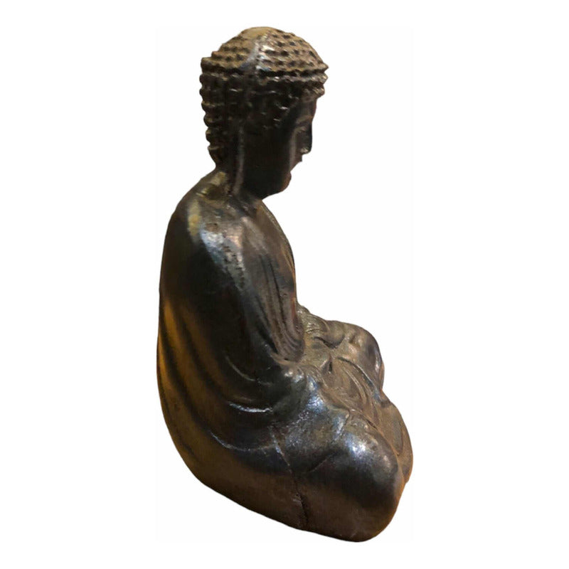 Sitting Buddha 11cm Blue Resin Figure