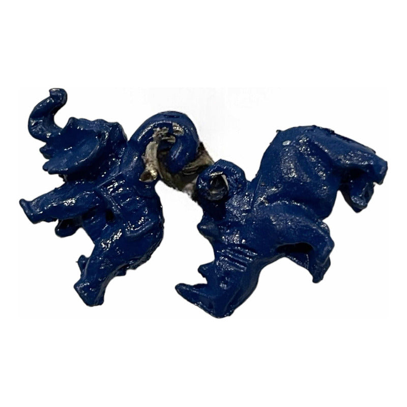 Elephant Keychain with Blue Rhinoceros