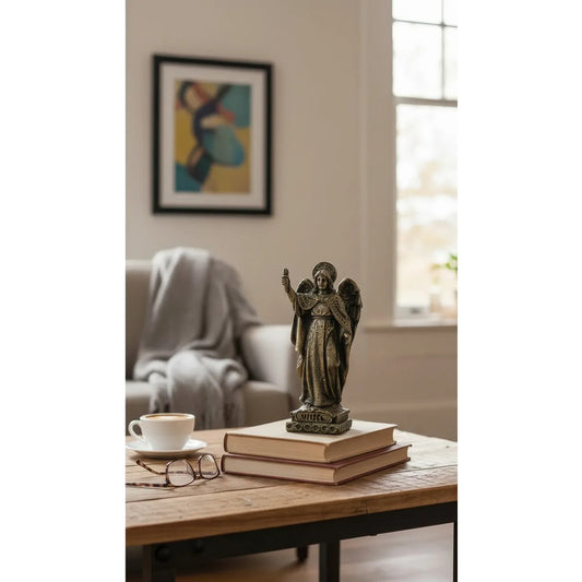 Arcángel Estatua De Resina De 12.5 Cm De Altura Oro Viejo Uriel