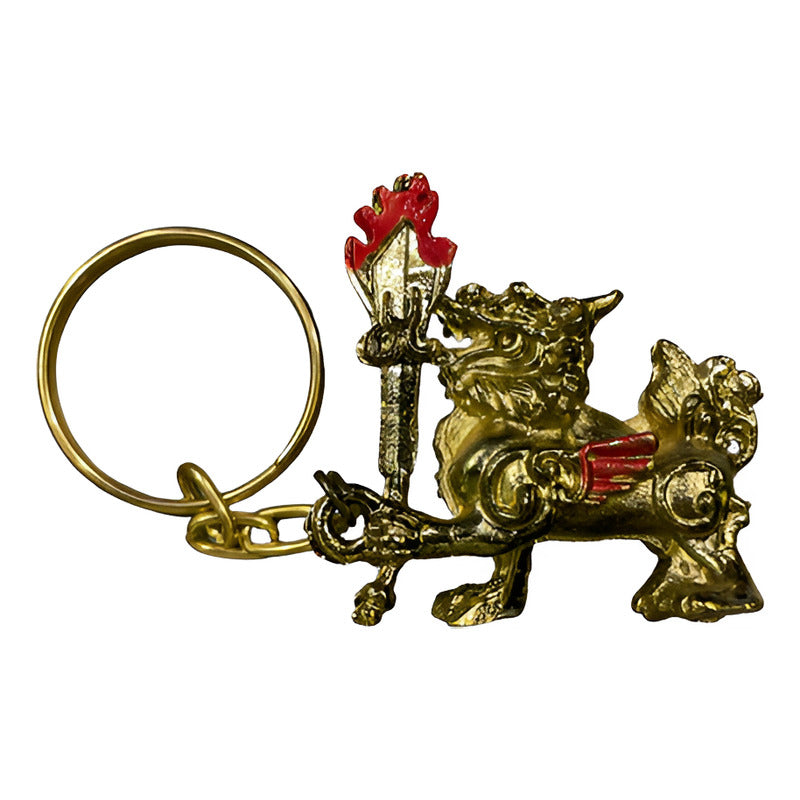 Piyao Flaming Sword Metal Keychain.
