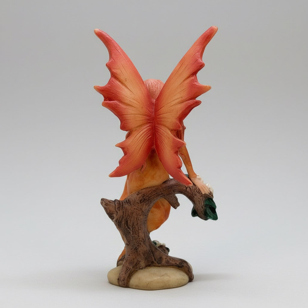 Fairy Sitting on a Log 13 Cm Mexican Resin