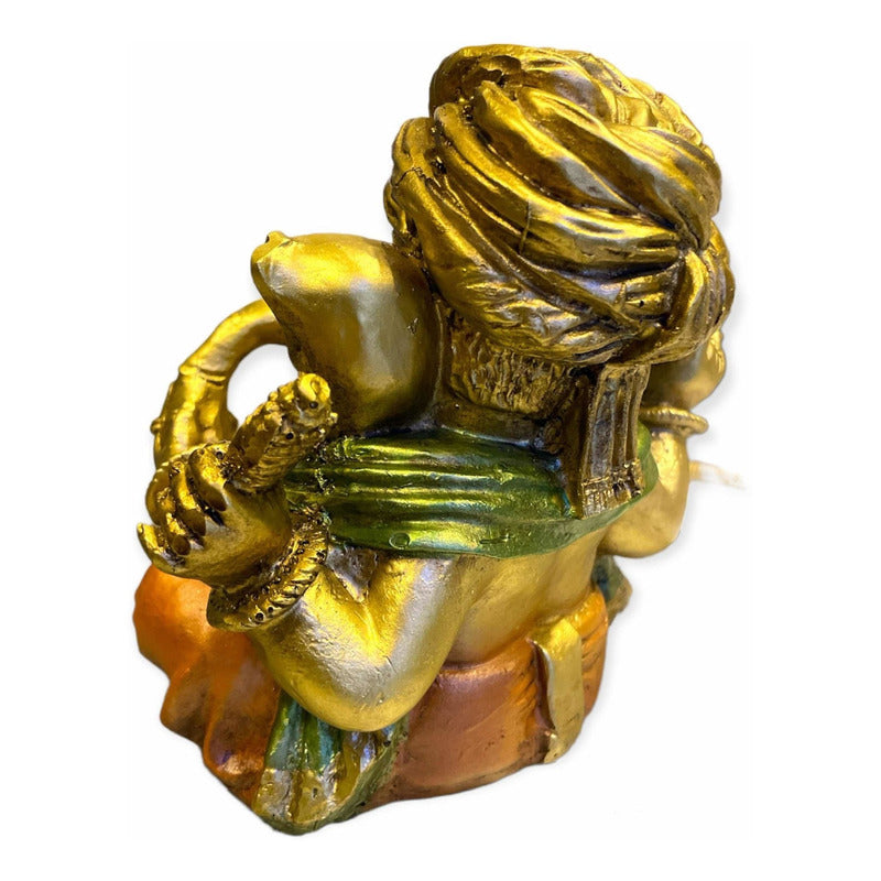 Ganesh Turban Resin Sculpture Handmade 15.5x17x13cm