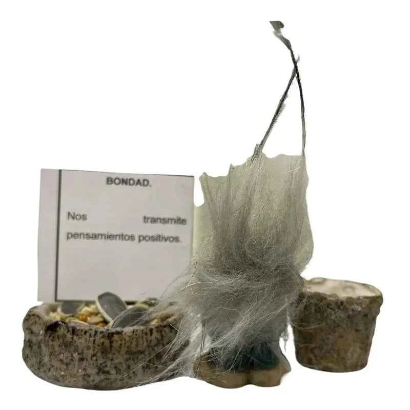 Troll Mini + Comedero + Semillas + Tarjeta Varios Modelos Bondad 5cm
