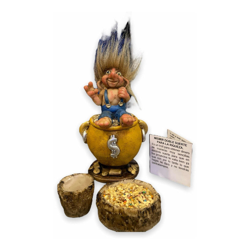 Troll Mismir Doppeltes Glück + Futterspender + Samen 11,5 x 7 x 6 cm.