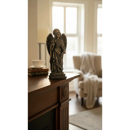 Arcángel Estatua De Resina De 12.5 Cm De Altura Oro Viejo Gabriel