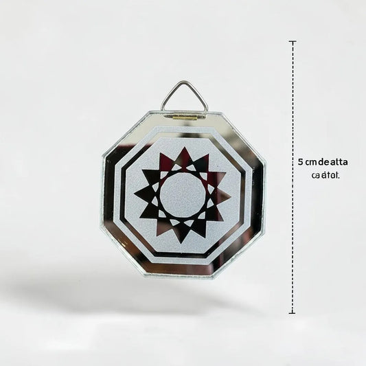 Espejo Octagonal, Grabado Con Símbolos Esotéricos De 5 Cm Estrella De 12 Picos by HEREJE