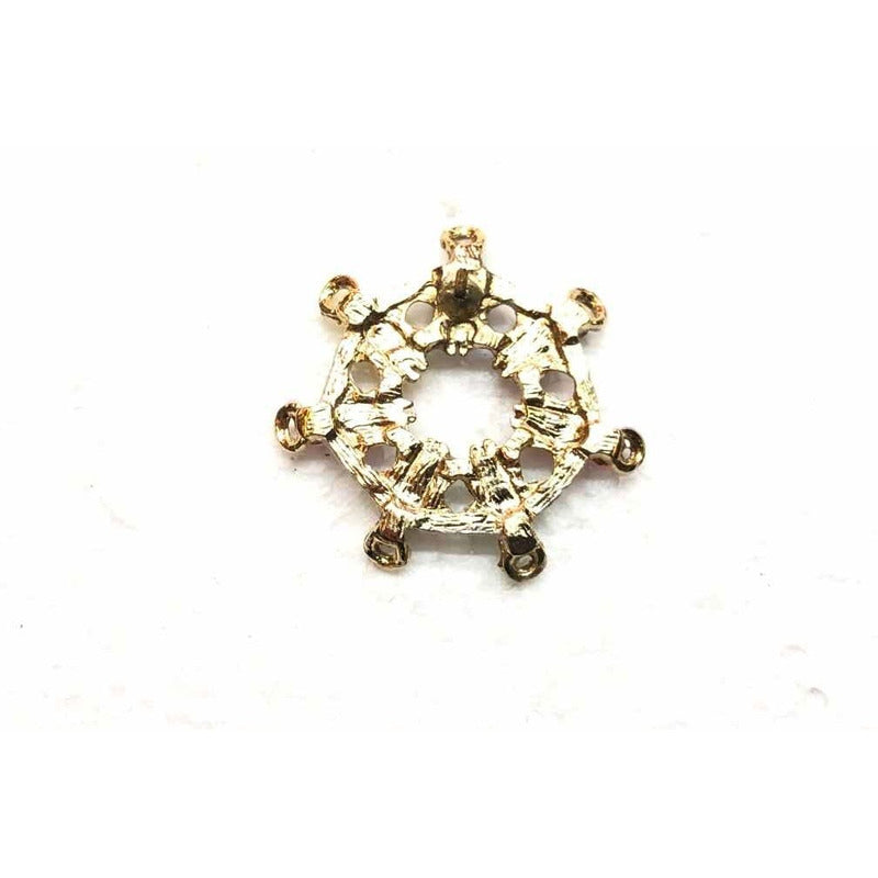 Circle of Angels Gold Plated Brooch with Crystal