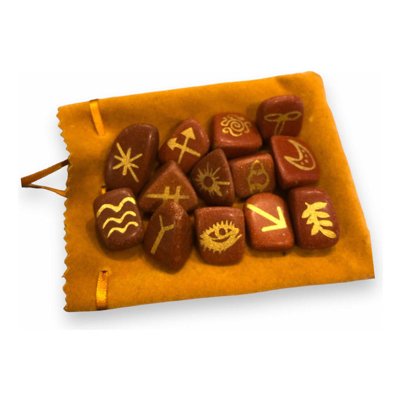 Witch Runes Gypsy Quartz Stones 13 Pieces.