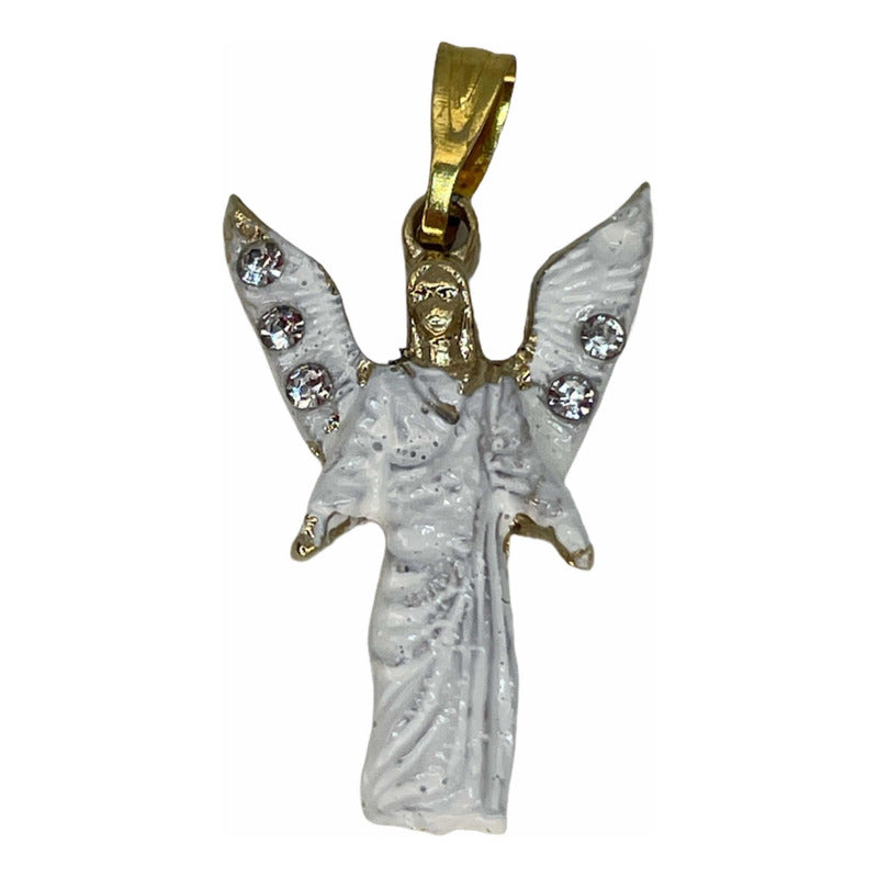 Archangel Gabriel Gold Plated Pendant or Pin with Crystal