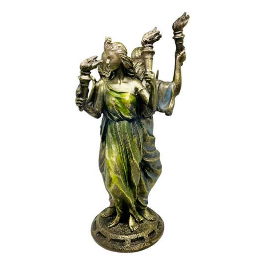 Estatua Hecate Triple Diosa Resina 21cm