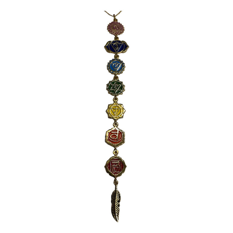 7 Chakra Charms with Gold Plated Chain