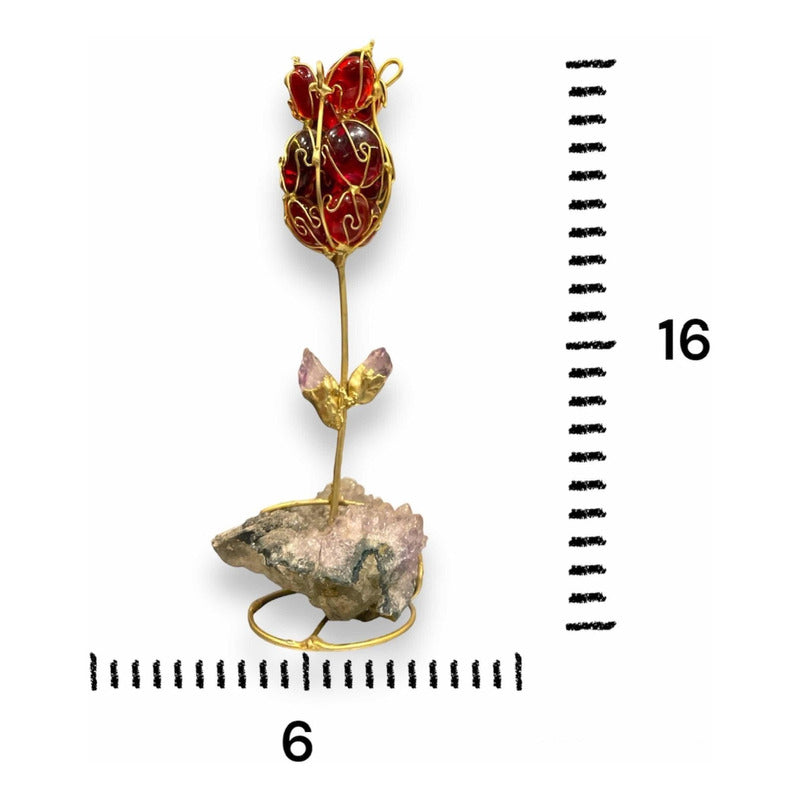 Red Quartz Flower