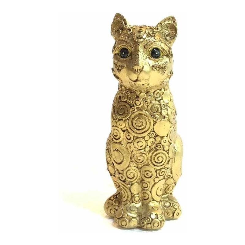 Lucky Cat Resin Gold 17 Cm