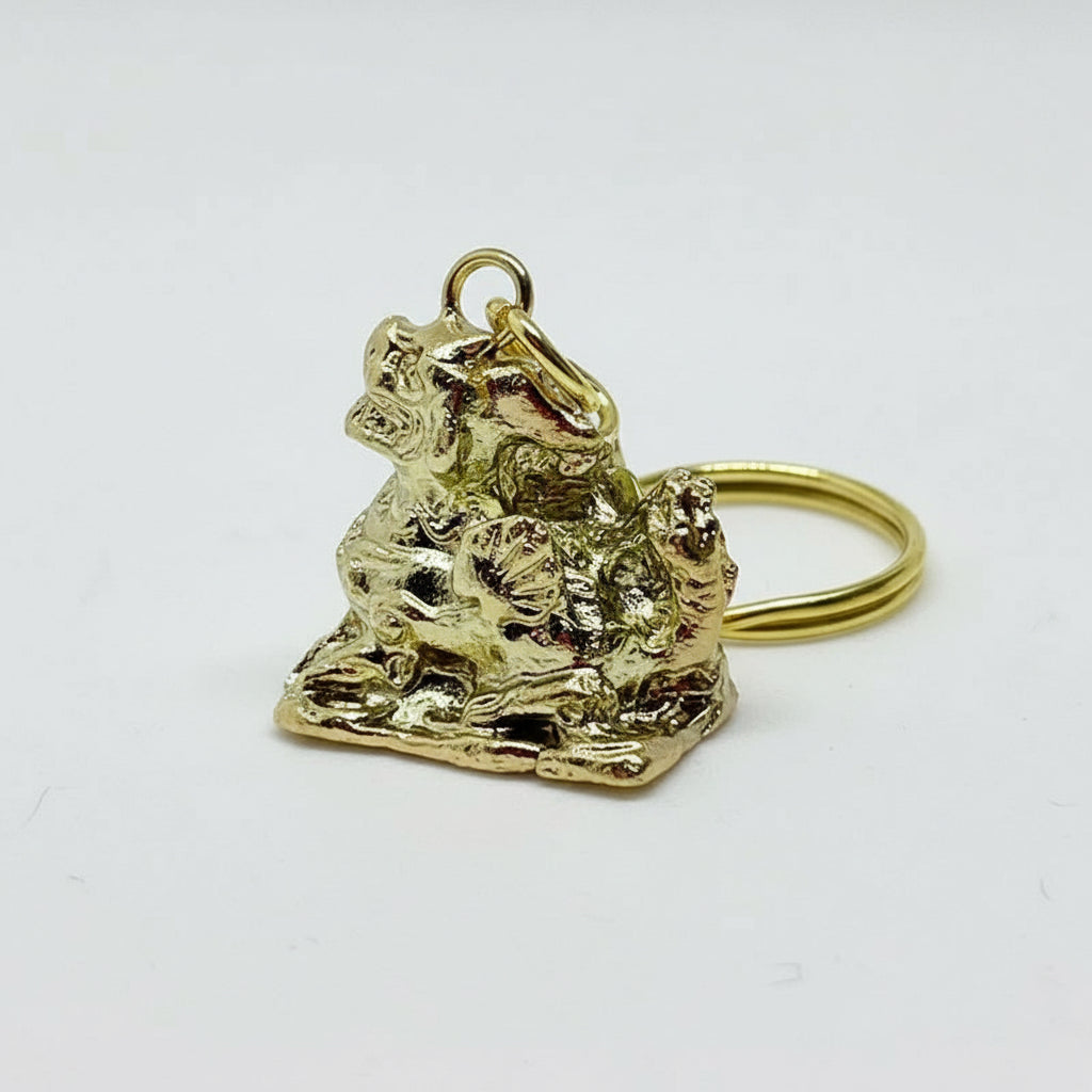 Nationaler Metall-Schlüsselanhänger mit Piyao-Amulett.