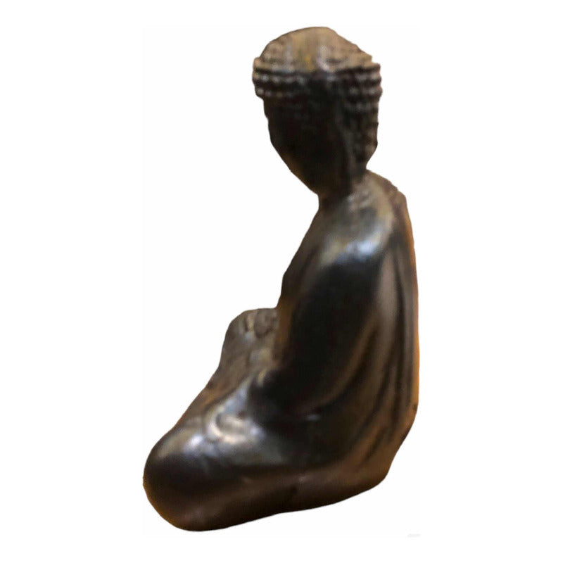 Sitting Buddha 11cm Blue Resin Figure