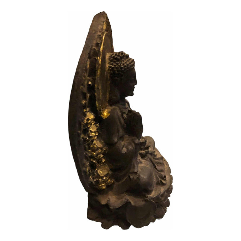 Buddha With Circle 12 Cm Resin Figure