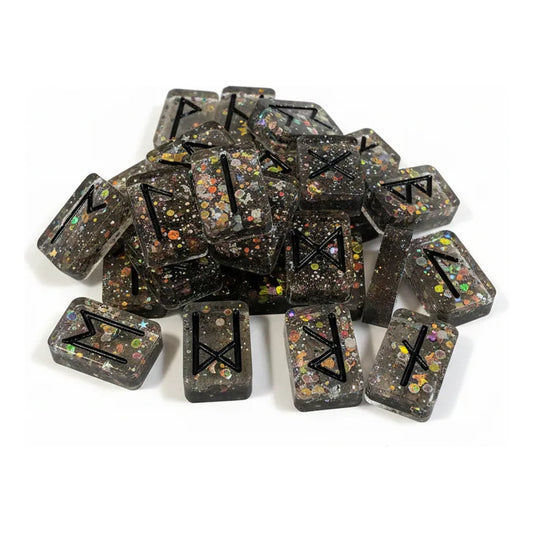 Runas Celtas En Resina Pintadas A Mano 25 Piezas Ahumado