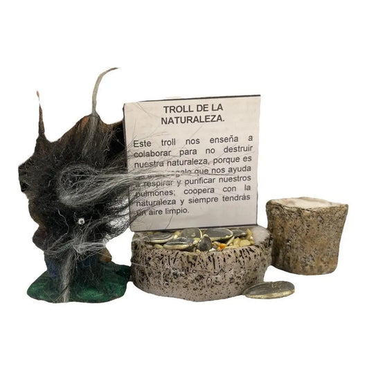 Troll Mini + Comedero + Semillas + Tarjeta Varios Modelos Naturaleza 4.5cm by HEREJE