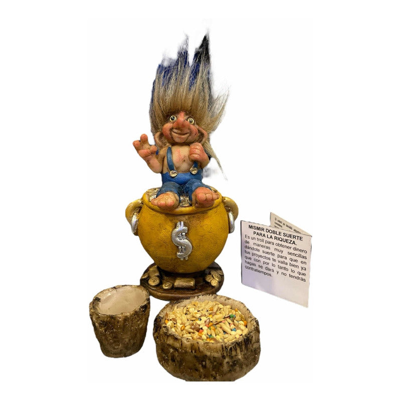 Troll Mismir Doppeltes Glück + Futterspender + Samen 11,5 x 7 x 6 cm.