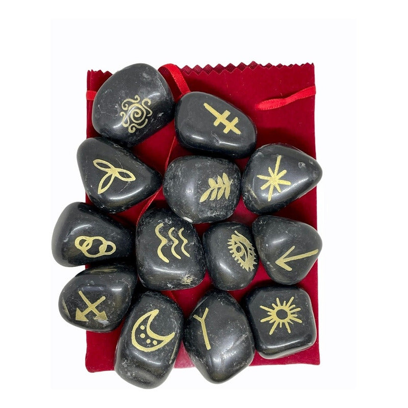 Witch Runes Gypsy Quartz Stones 13 Pieces.