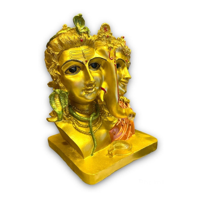 Ganesh Shiva Parvati Familia Sagrada Figura De Resina 21.5cm