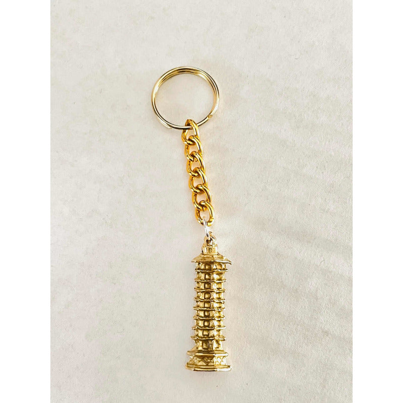 Feng Shui Pagoda Metal Keychain