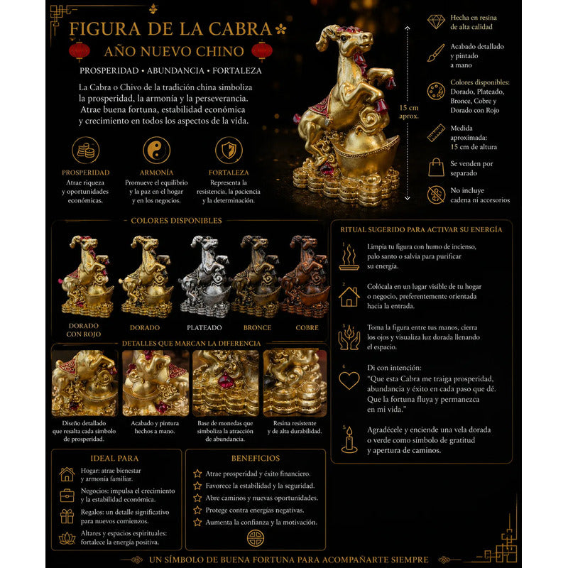 Cabra Chino Lingote Monedas Doradas 15 Cm Tipo Madera by HEREJE