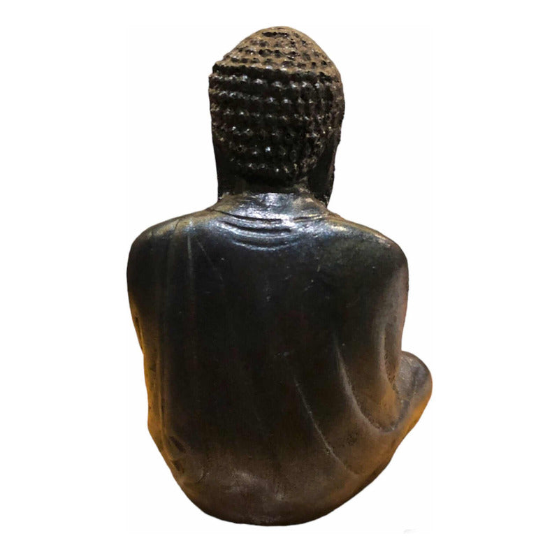 Sitting Buddha 11cm Blue Resin Figure